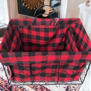Farmhouse Buffalo Plaid Wire Storage Bins (2)